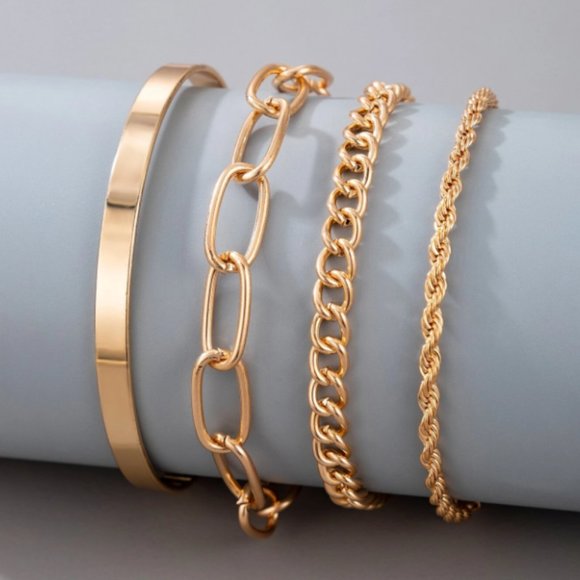 Jewelry - 5 for $25 4 Piece Gold Color Bracelet Set